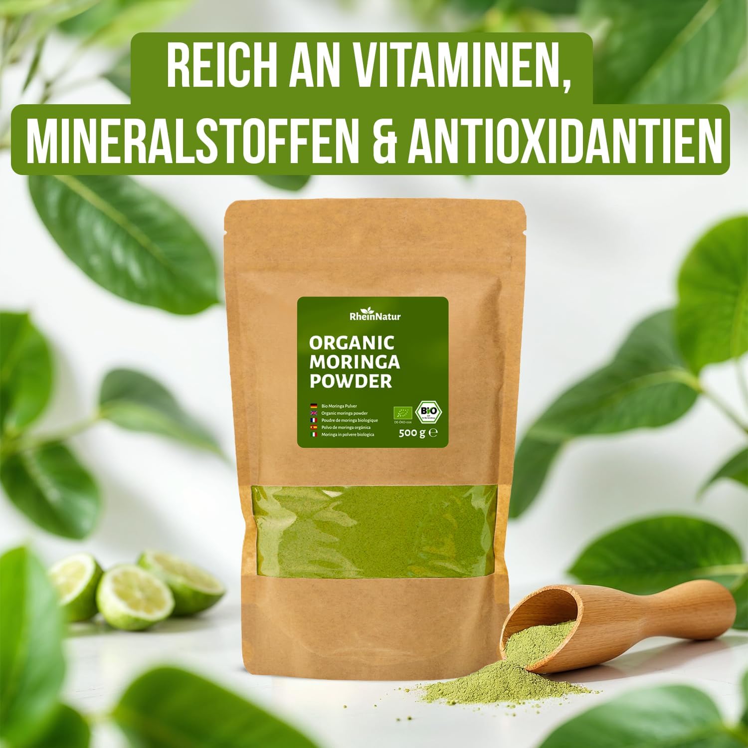 Thumbnail 2 de RheinNatur biologisch moringapoeder 500 g zonder toevoegingen