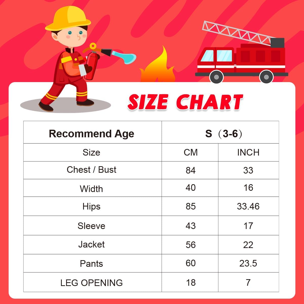 Thumbnail 4 de LOYO Kids Fireman Costume for 3-6 Years