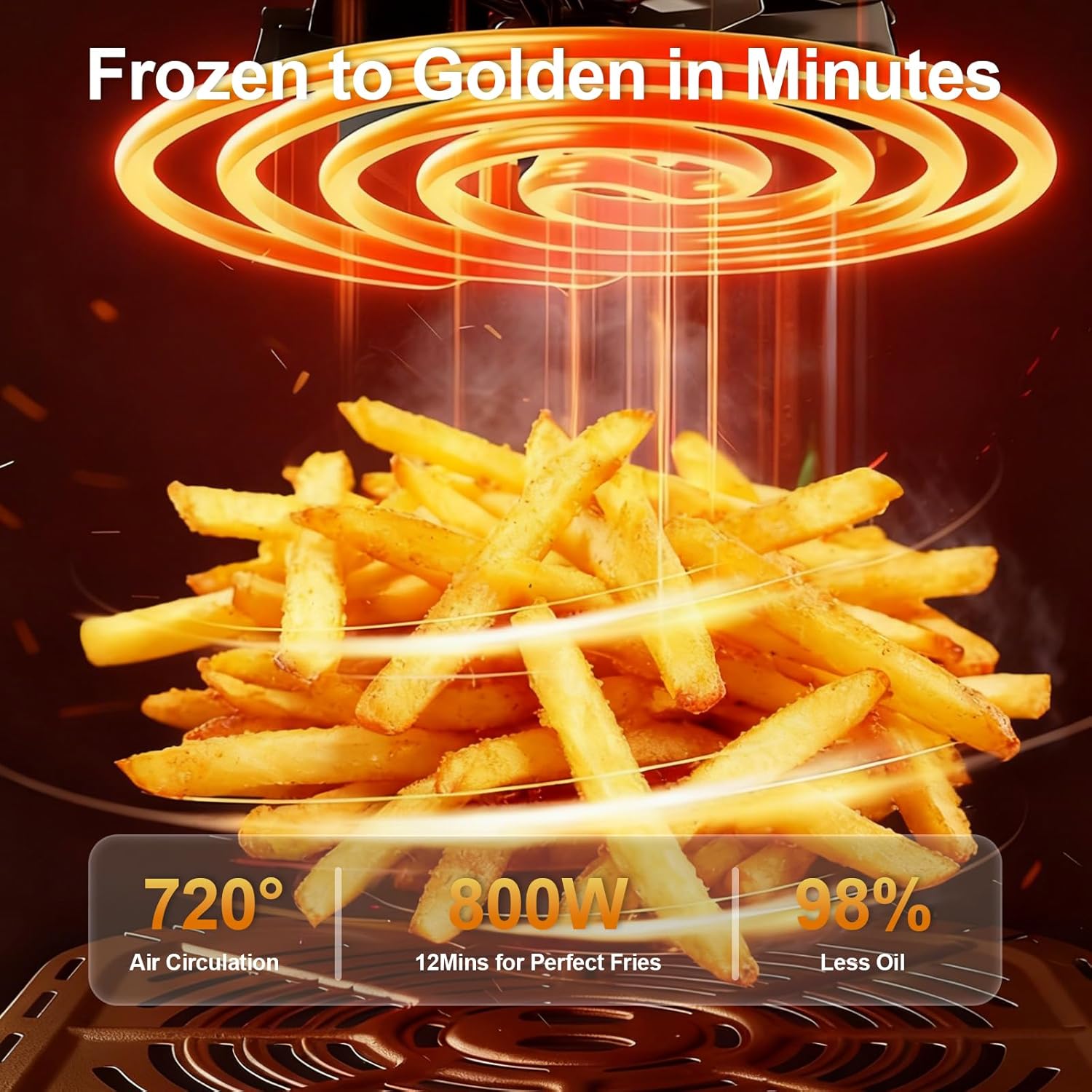 Detalle de Compact Air Fryer Small 2QT — 4-in-1 Mini Airfryer for Quick, Crispy Results