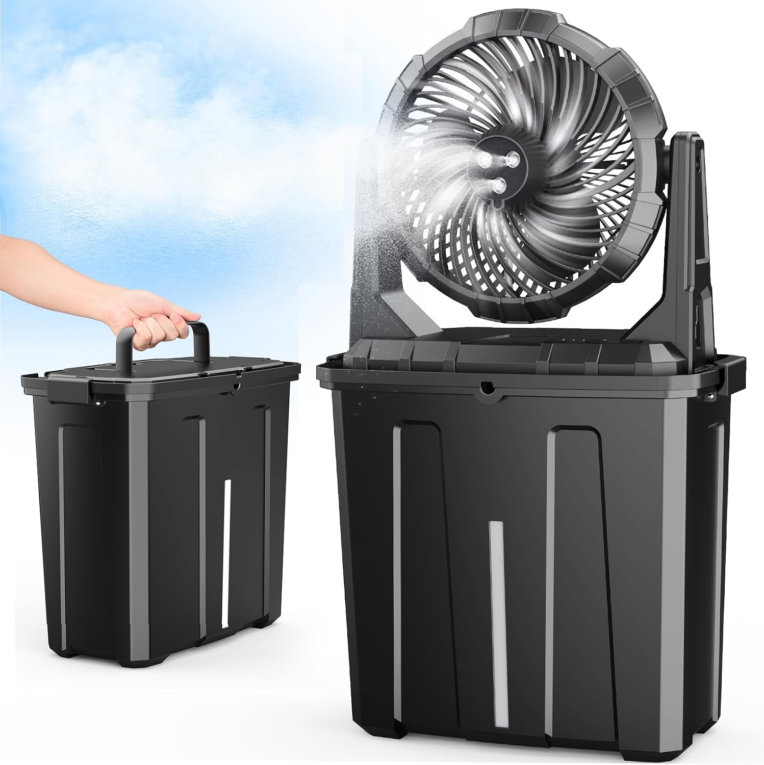 Detalle de Ausic Portable Misting Fan: 9L Outdoor Mist Fan for Hot Days