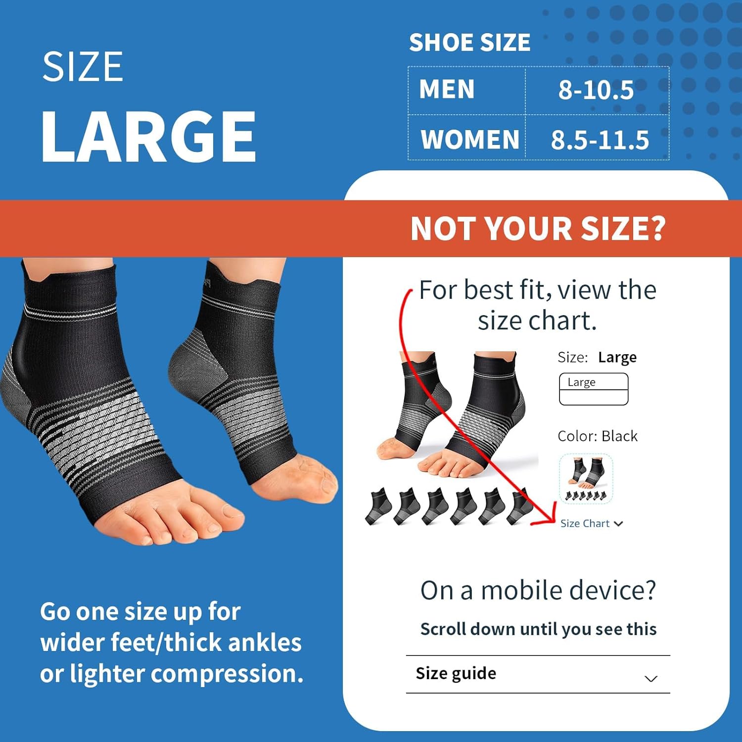Thumbnail 2 de Plantar Fasciitis Sock 6 Pairs Compression Sleeves