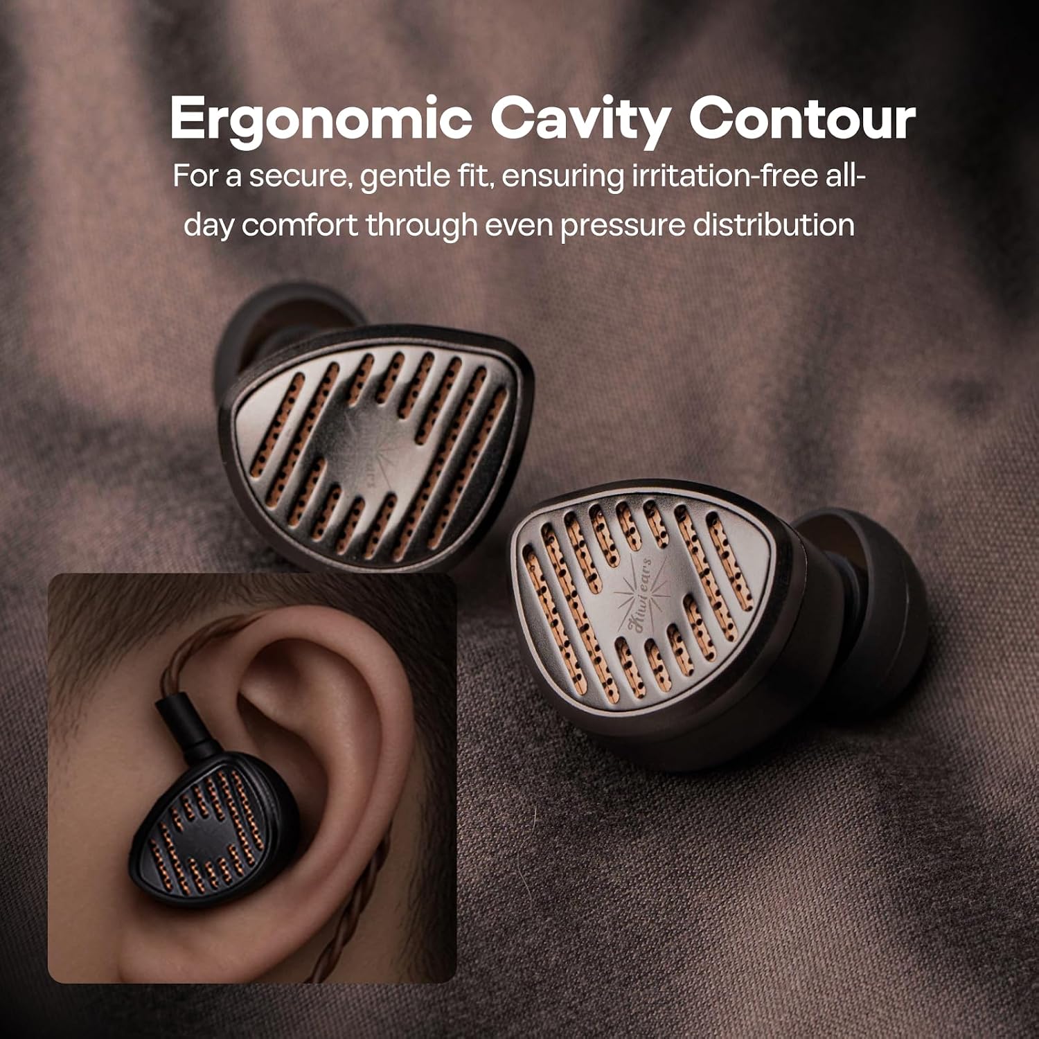 Detalle 2 de Linsoul Kiwi Ears Septet Quadbrid 1DD+4BA+Planar+PZT open-back IEM with modular 3.5mm/4.4mm cable