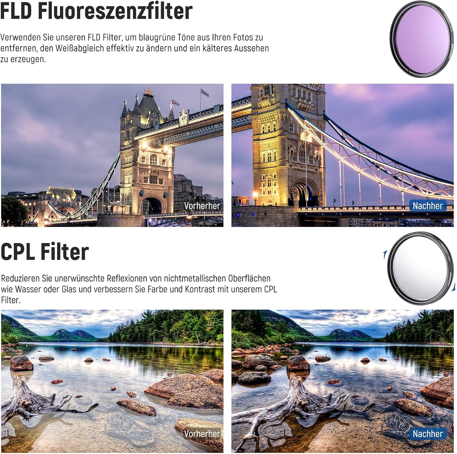 Thumbnail 5 de NEEWER 52-mm Objektiv- und ND-Filter-Set mit Weitwinkel-/2,2x Tele-Optik und ND2/ND4/ND8
