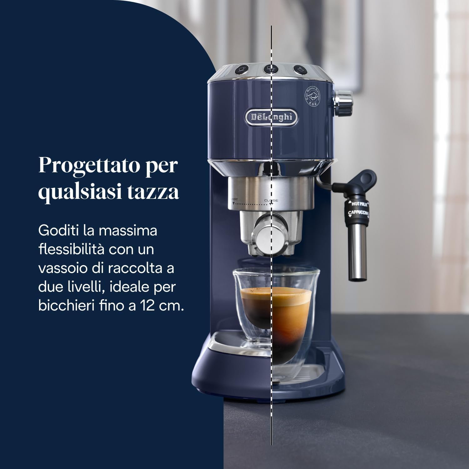 Thumbnail 6 de De’Longhi Dedica Style EC685.BL: la Espresso machine compatibile ESE in un formato compatto e dallo stile italiano
