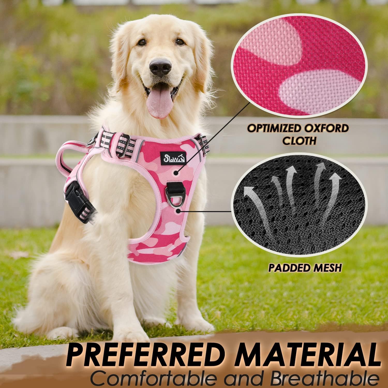 Thumbnail 5 de Eyein Dog Harness Large Dog (XL) – Anti-pull adjustable pet vest with 2 clips and reflective handle