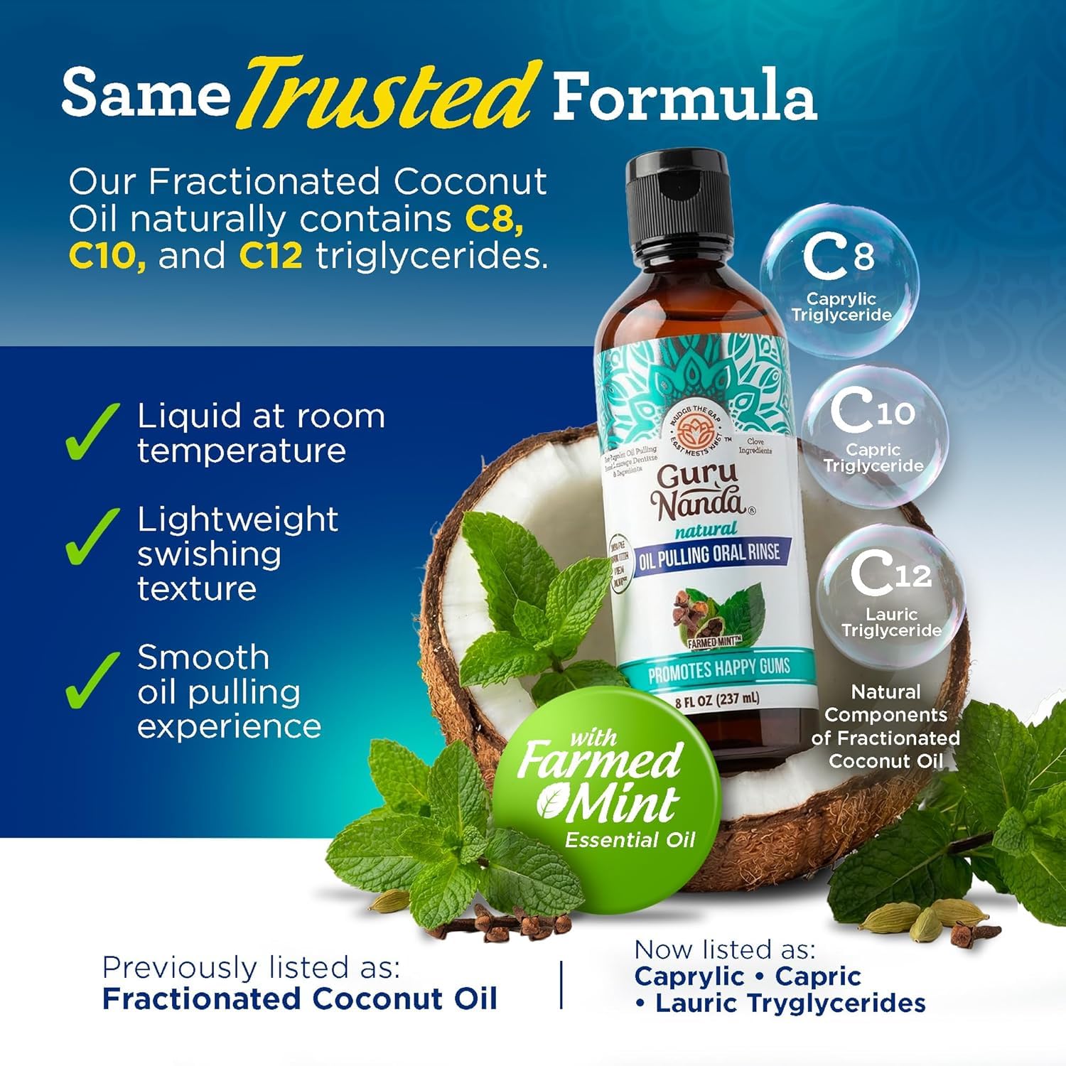Thumbnail 3 de GuruNanda CocoMint Oil Pulling Mouthwash 3×8 oz 🦷