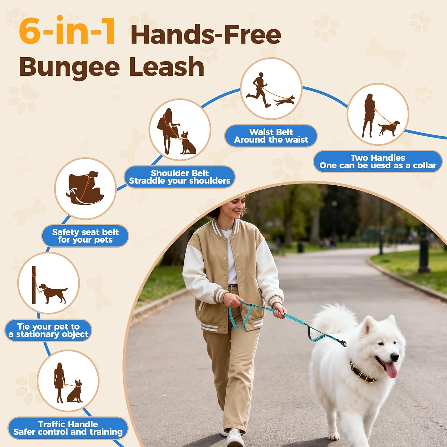 Detalle de Atiansen Dog Leash 9.7FT