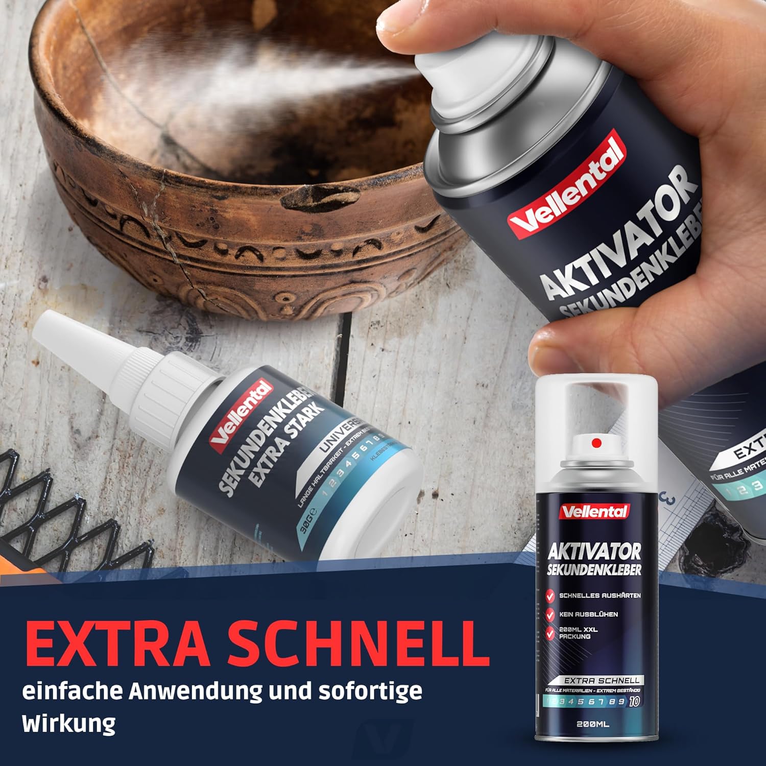 Detalle 2 de Sekundenkleber Aktivator Spray 200 ml extra stark