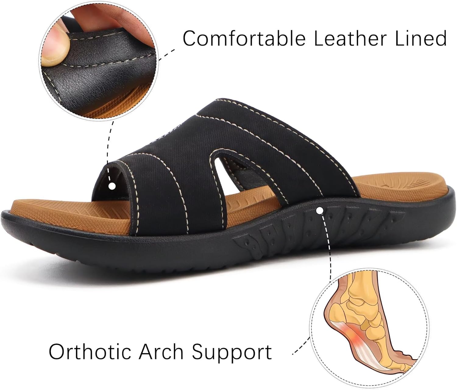 Thumbnail 2 de KuaiLu Women’s Fashion Orthotic Slides Sandals with Arch Support Cushion