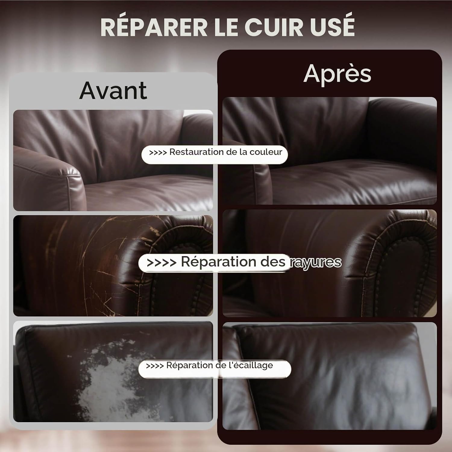 Detalle 2 de AWOWZ reparatiebalsem voor leer, donkerbruin, 250 ml