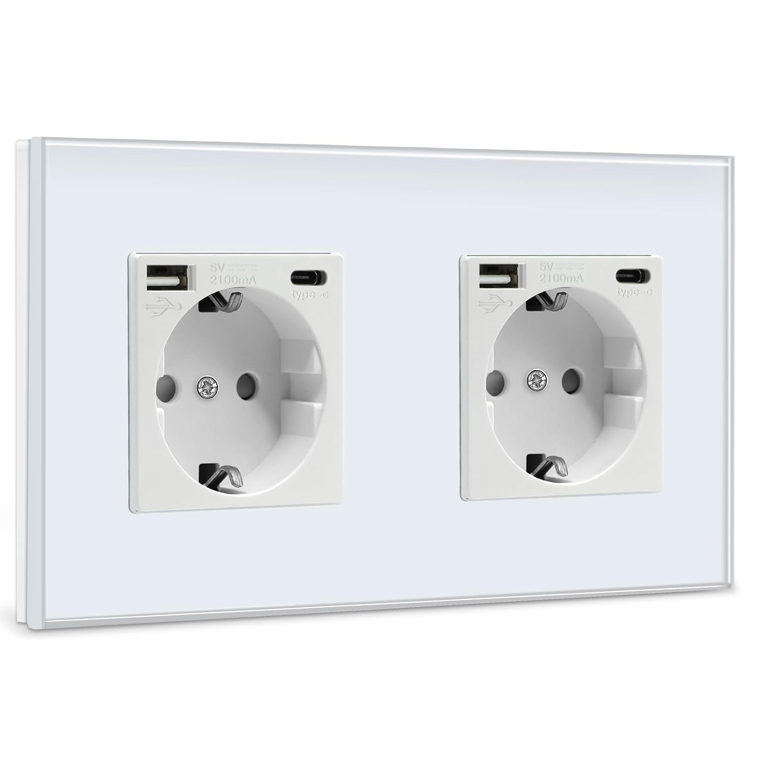 Detalle de BSEED Doble Enchufe USB con Tipo C 2,1A