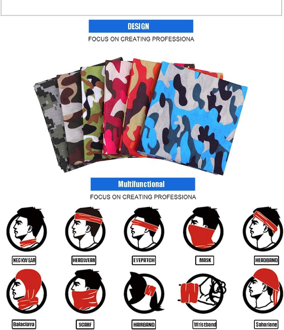 Thumbnail 6 de 6 StĂŒck Nahtlose Bandanas Multifunktionstuch đ§Ł