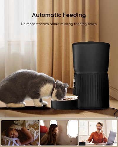 Detalle de Faroro Comedero Automático 4L para Gatos y Perros Medianos | Dispensador con 6 comidas diarias, control de porciones y voz de 10 segundos