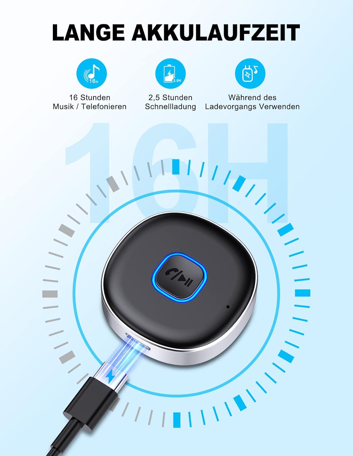 Thumbnail 6 de Mohard AUX Bluetooth Adapter 16 Stunden