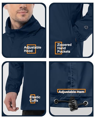 Detalle 1 de Outdoor Ventures Men’s Waterproof Packable Pullover Rain Jacket