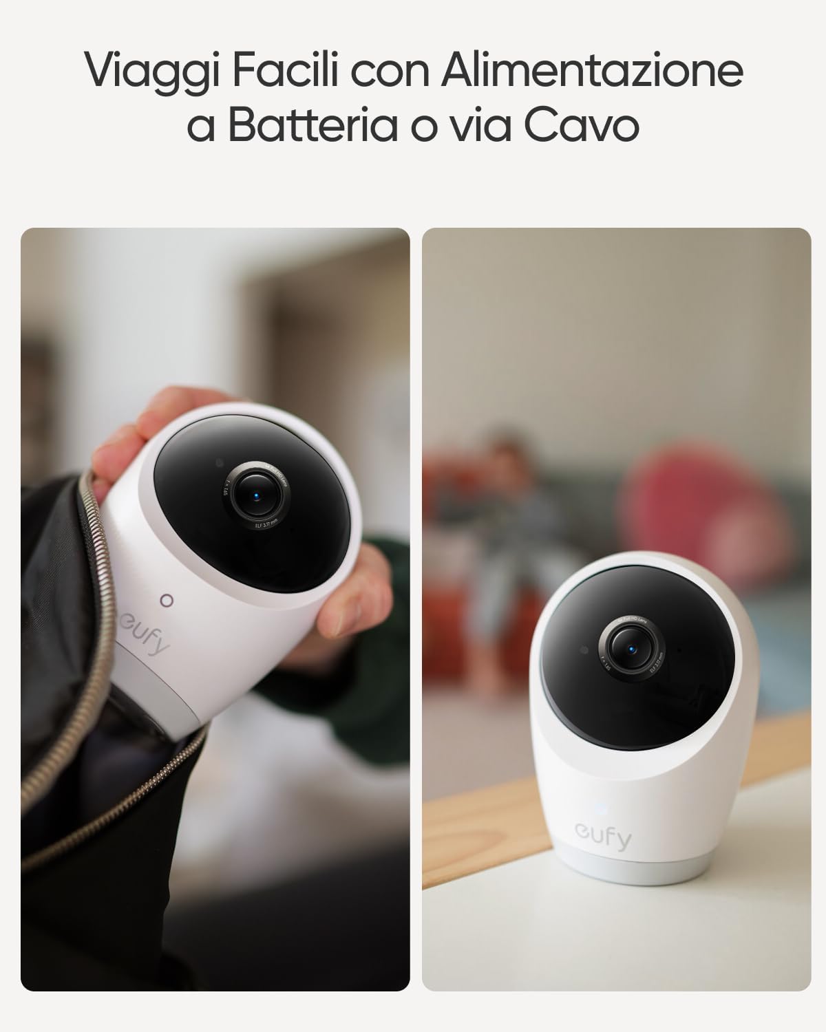 Detalle 2 de eufy Security E21 Monitor Bambino 4K UHD con schermo 5" e batteria, Wi‑Fi o connessione locale