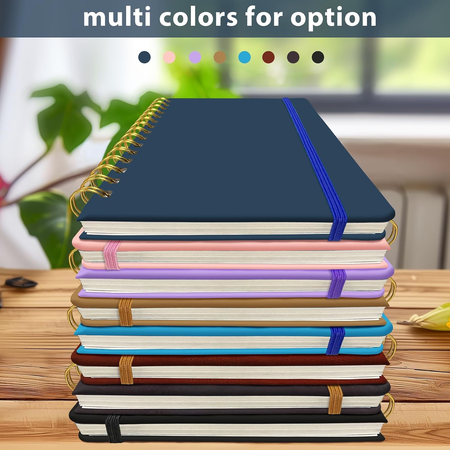 Thumbnail 6 de DWIYITTN A5 Spiral Notebook, 160 Lined Pages, Hardcover, Navy Blue