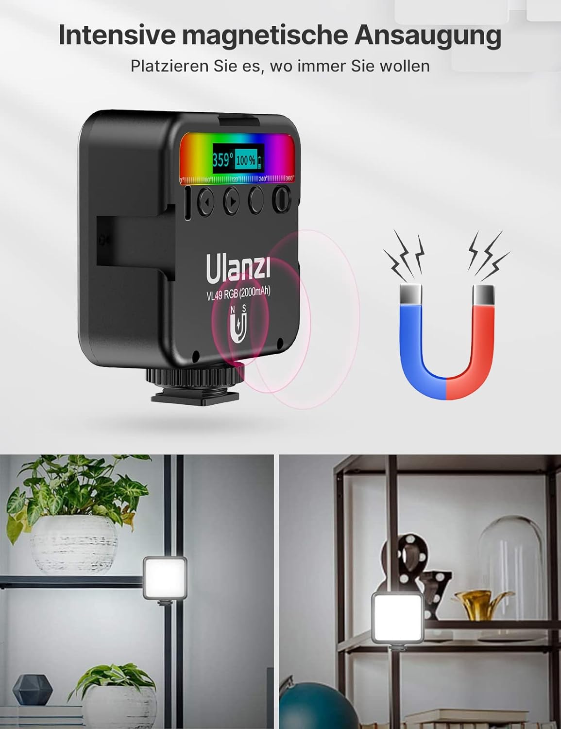 Thumbnail 5 de ULANZI VL49 Videoleuchte 2000 mAh