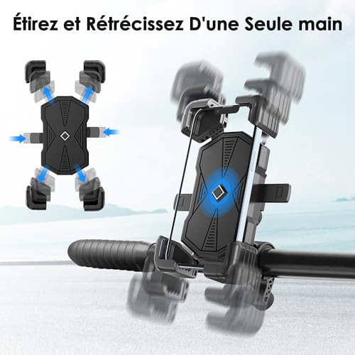 Thumbnail 3 de Support Téléphone Vélo et Moto Estralia – rotation 360° et guidon 25–35 mm, compatible 5,5" à 7,0
