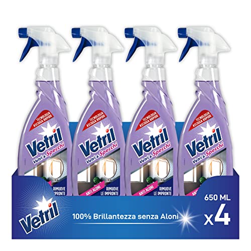 Detalle de Vetril Detergente Spray Vetri e Superfici con Antipolvere – 650 ml x 4