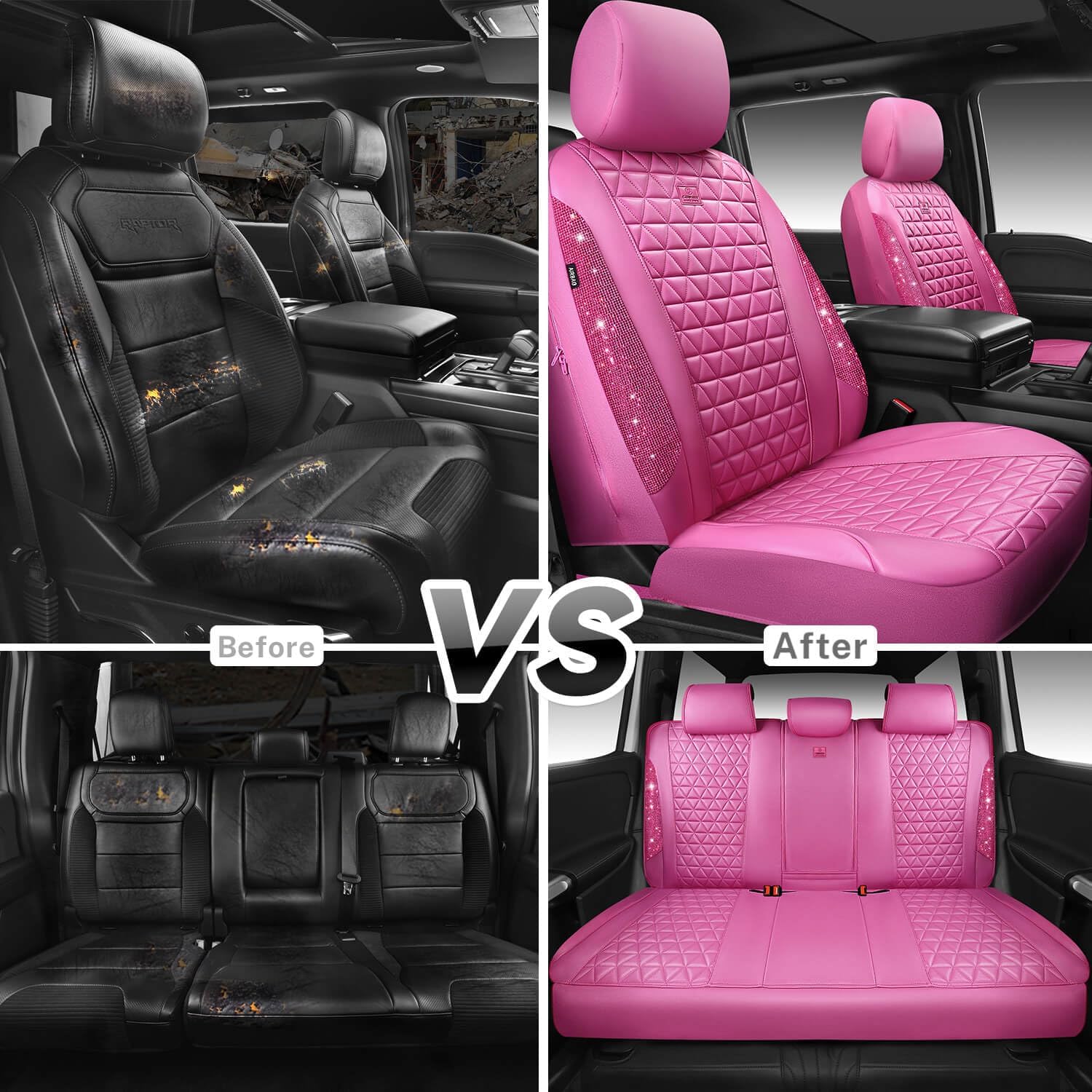 Thumbnail 4 de CAR PASS Hot Pink Bling Seat Covers
