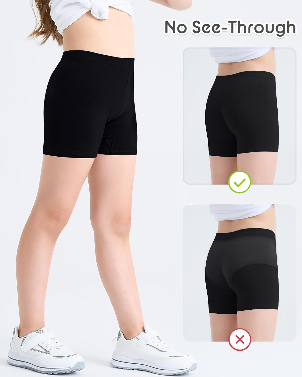 Detalle 2 de Adorel Girls Cycling Short Leggings (Cotton) – Summer Pack of 3