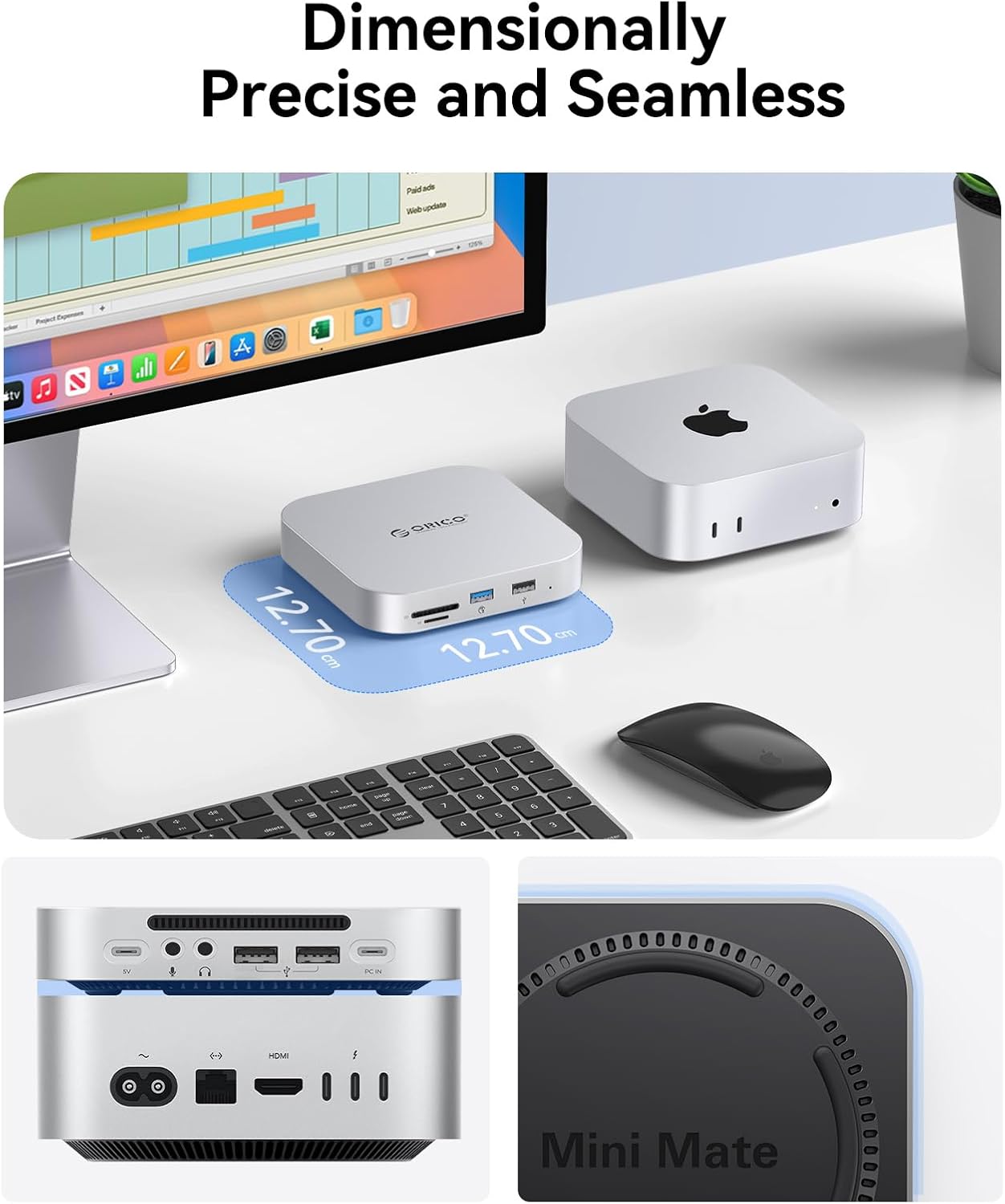 Thumbnail 3 de ORICO MiniMate Extreme Portable SSD 1TB (M4SE) für Mac mini M4 2024 mit Docking-Station