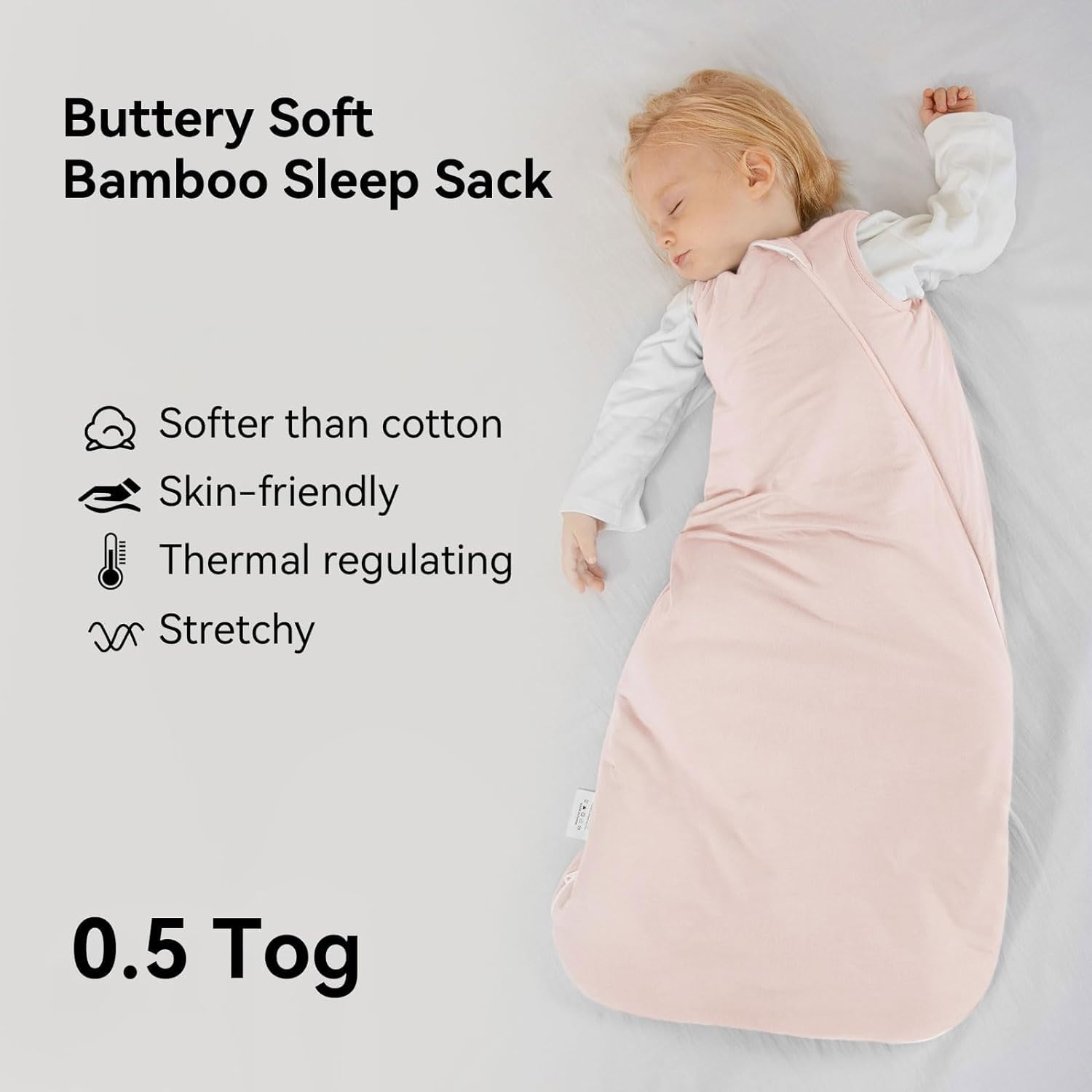 Thumbnail 1 de BubblePanda Rayon Made from Bamboo Sleep Sack (6–12 Months, 0.5 Tog) with 2-Way Zipper