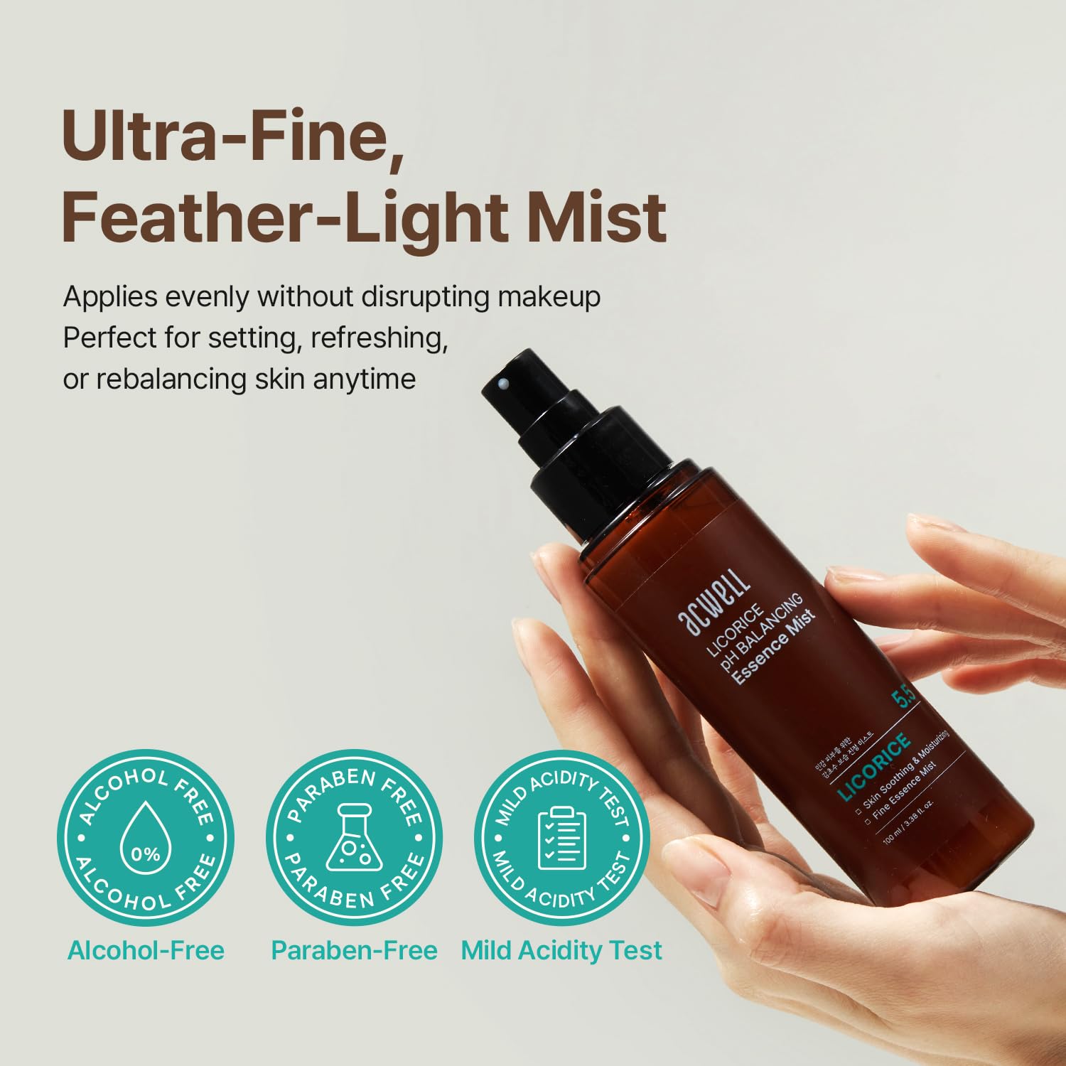 Detalle 2 de ACWELL Licorice pH Balancing Essence Face Mist, 3.38 fl oz