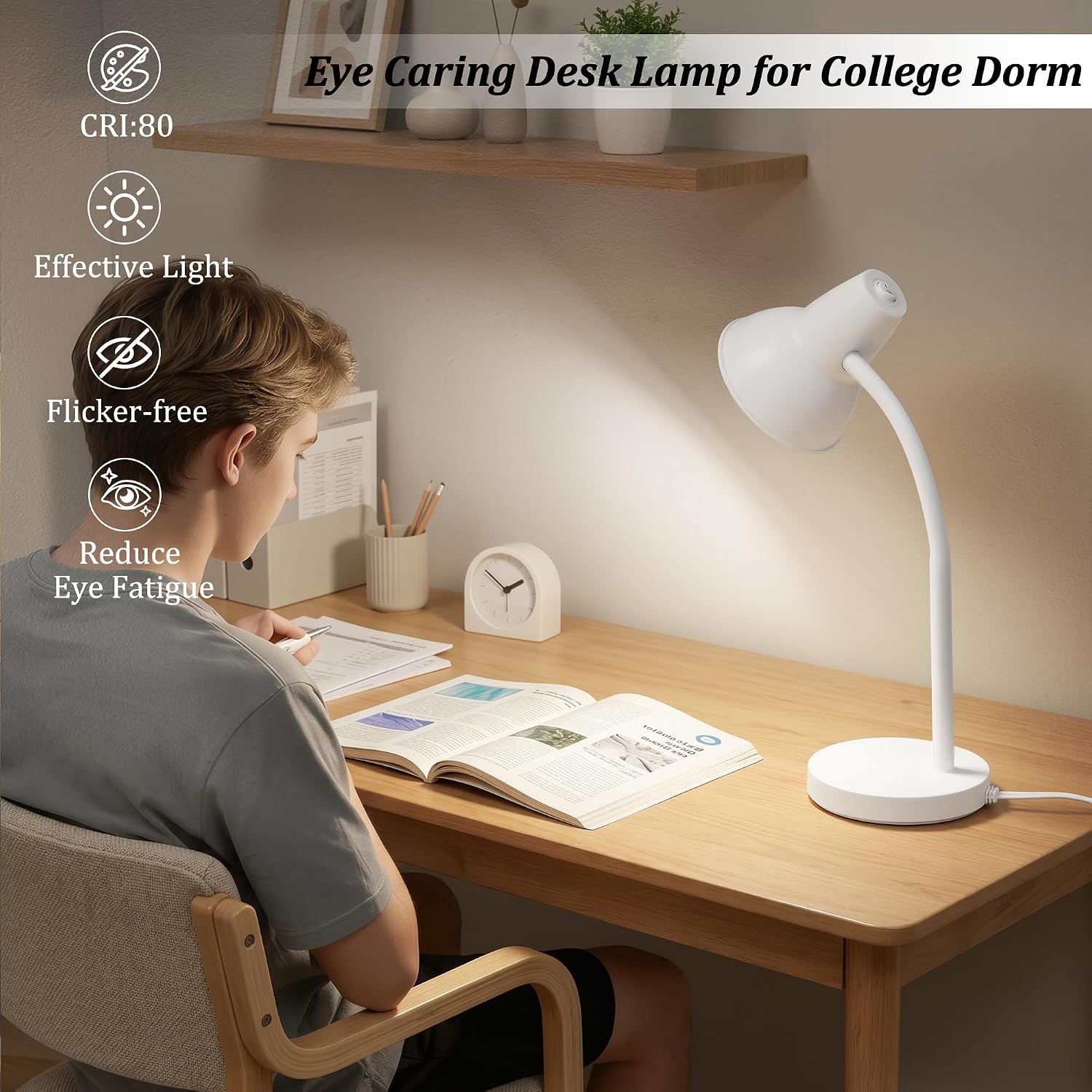 Detalle de GyroVu G-1DL-0468 LED Desk Lamp, 4.5W, Flexible Gooseneck, White
