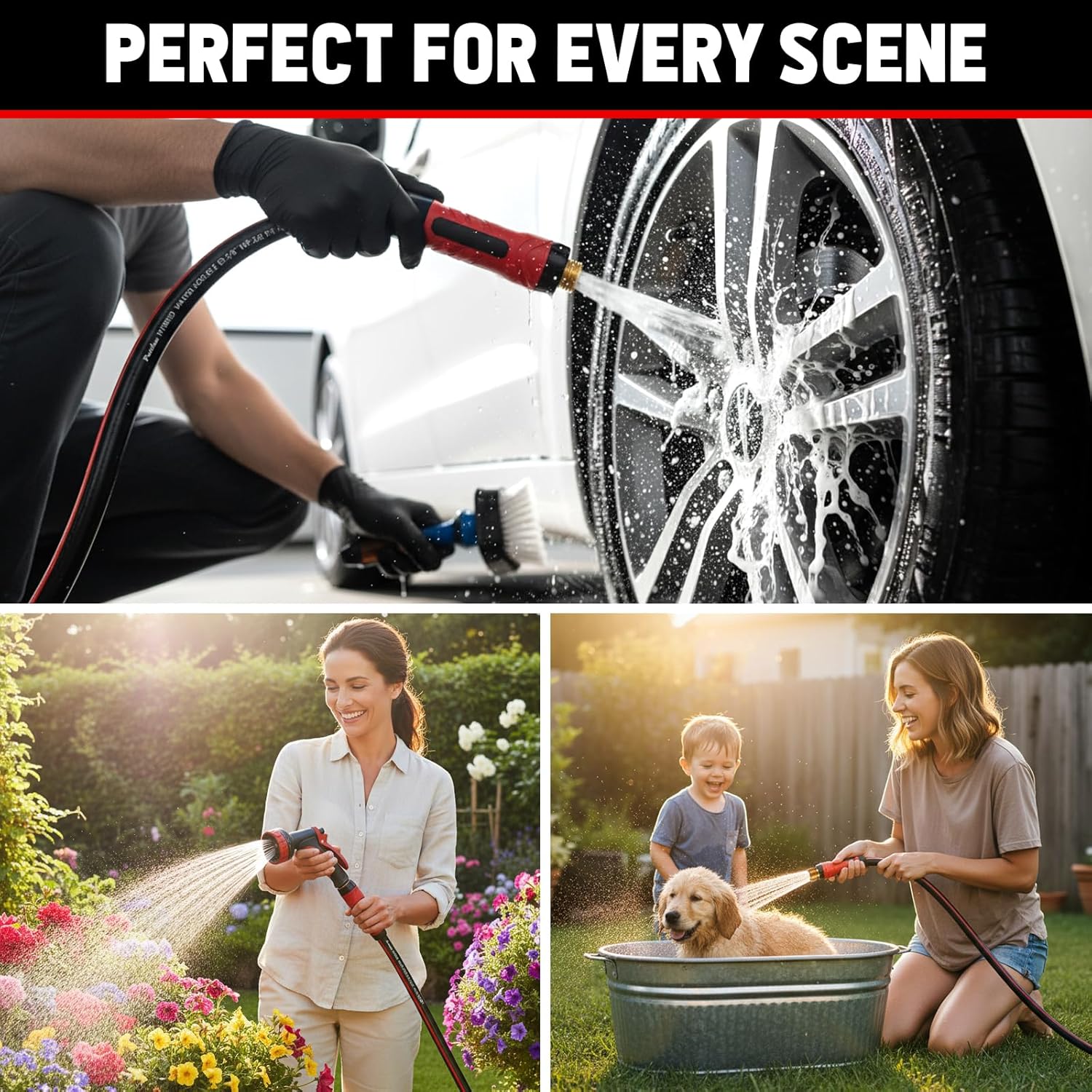 Thumbnail 6 de PUUKU 50 ft x 5/8" Garden Hose, Flexible Hybrid with Swivel Handle
