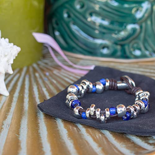 Thumbnail 6 de NILUXE DESIGN pulsera de cuero y zamak bañada en plata con cristales checos (estilo boho)