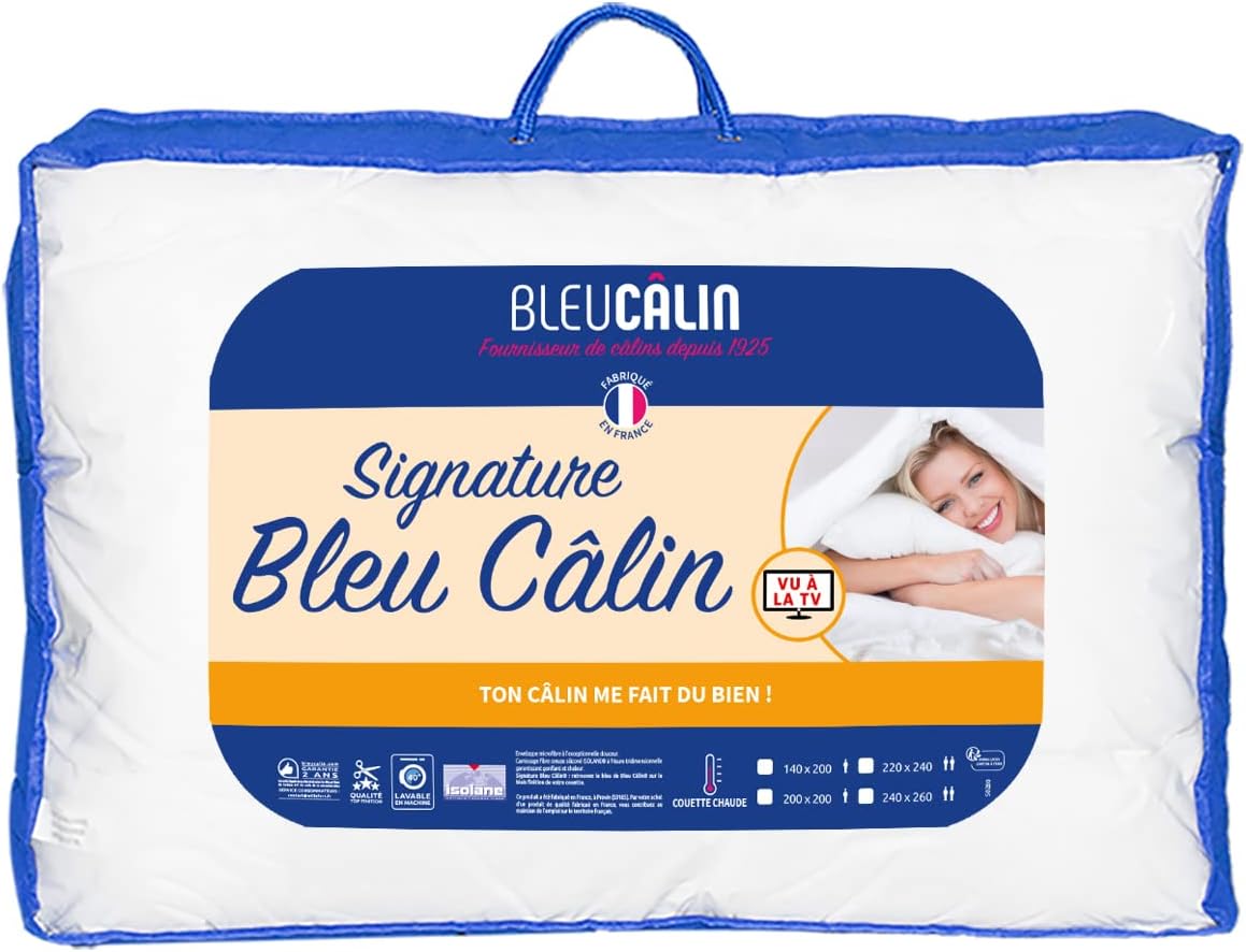 Detalle de Bleu Câlin Couette Chaude Signature 200x200 cm (350 g/m²) pour lit 1 ou lit 2 personnes