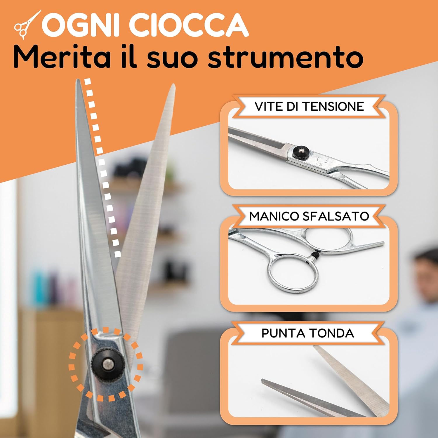 Thumbnail 2 de Forbici Parrucchiere Professionali 6 Pollici: taglio preciso, comfort ergonomico e custodia inclusa