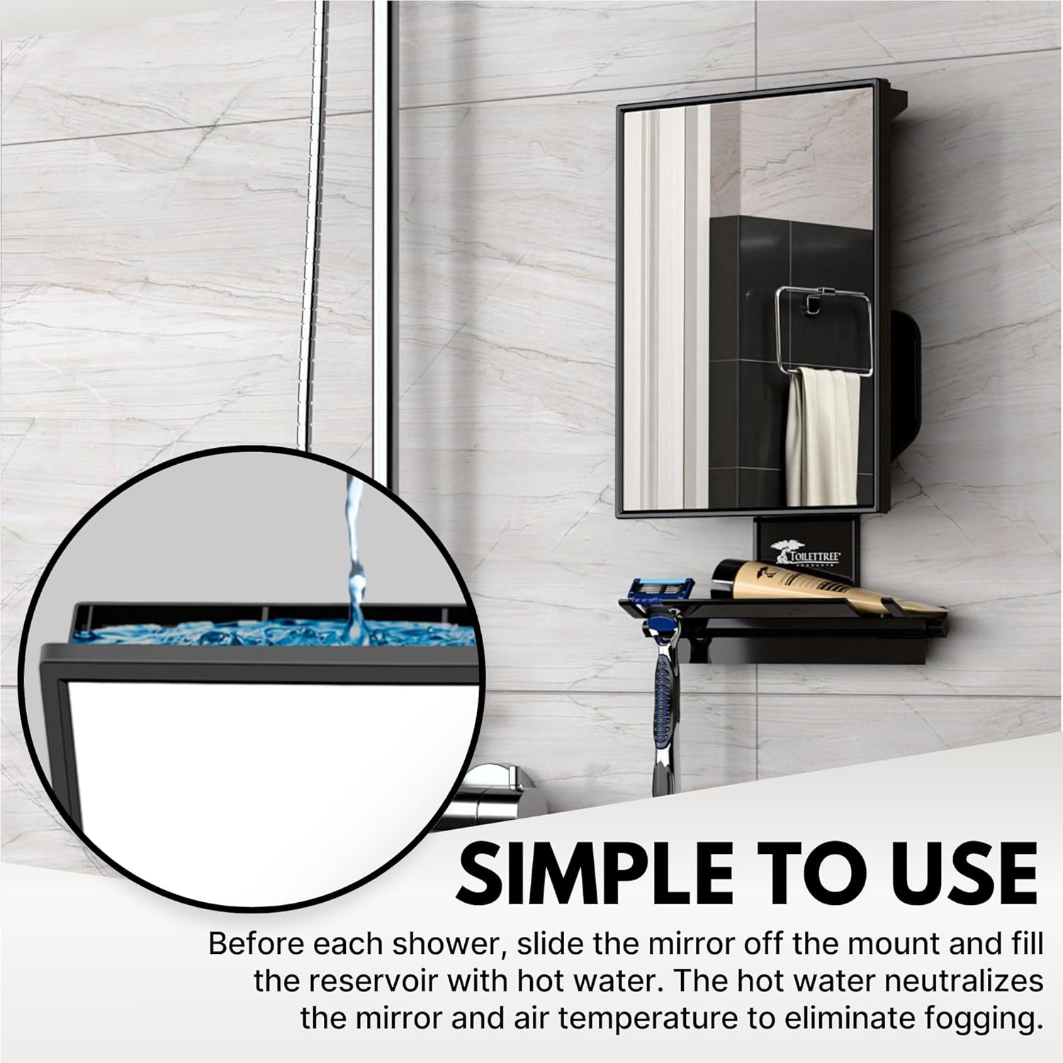 Thumbnail 3 de ToiletTree Fogless Shower Mirror adjustable shaving mirror
