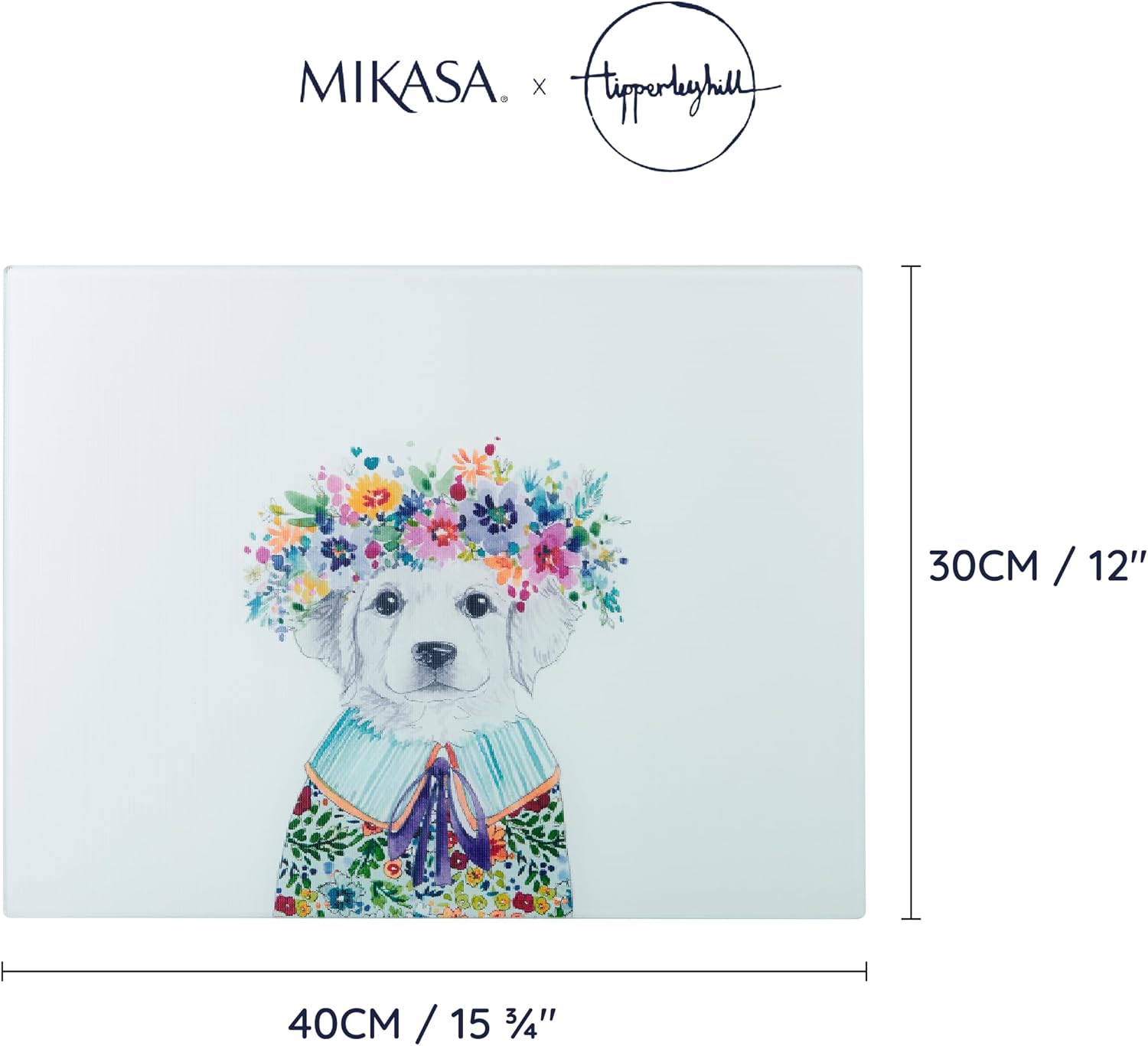 Thumbnail 1 de Mikasa Tipperleyhill Glass Worktop Protector (40 x 30cm) – quirky illustrated dog worktop saver