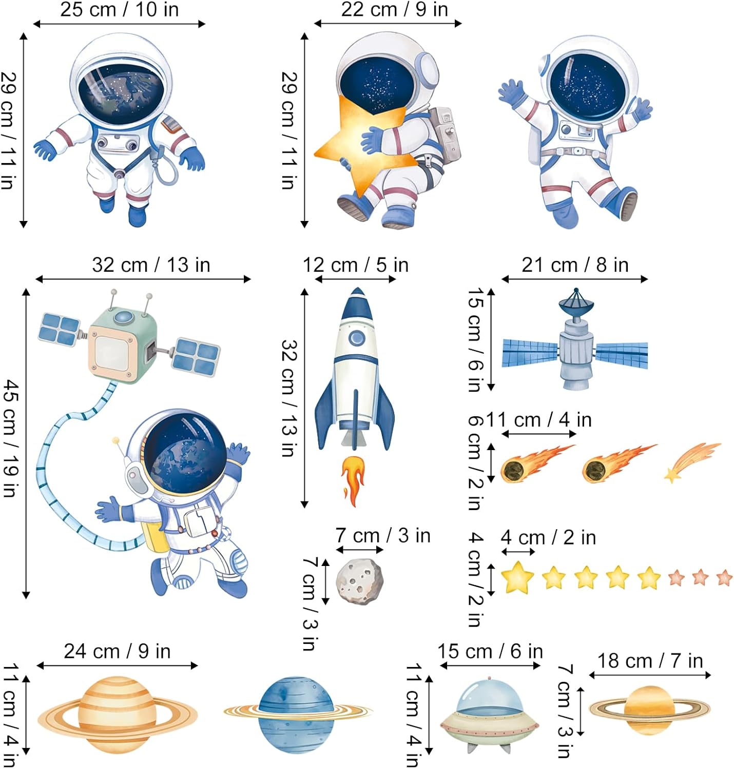 Thumbnail 5 de FUFUQUARE Astronaut Wall Stickers for Nursery 🚀