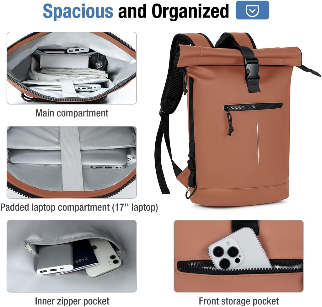 Thumbnail 2 de Lekeinchi Rolltop Rucksack: Wasserdicht, flexibel und geeignet für Laptop bis 17 Zoll