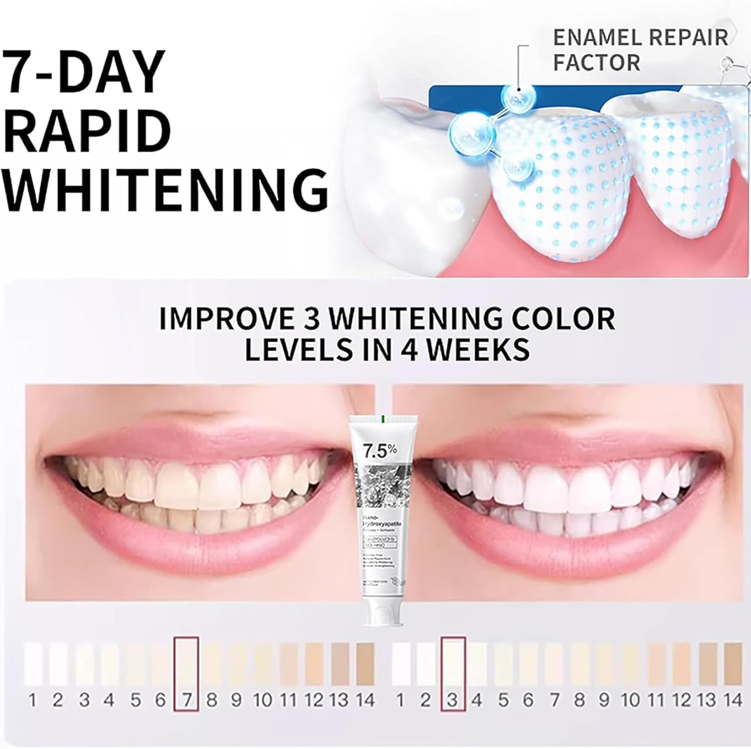 Thumbnail 6 de Ayzololo 7.5% Hydroxyapatite Toothpaste for Advanced Enamel Protection — Gentle, Fluoride-Free, Fresh Mint (Pack of 2)