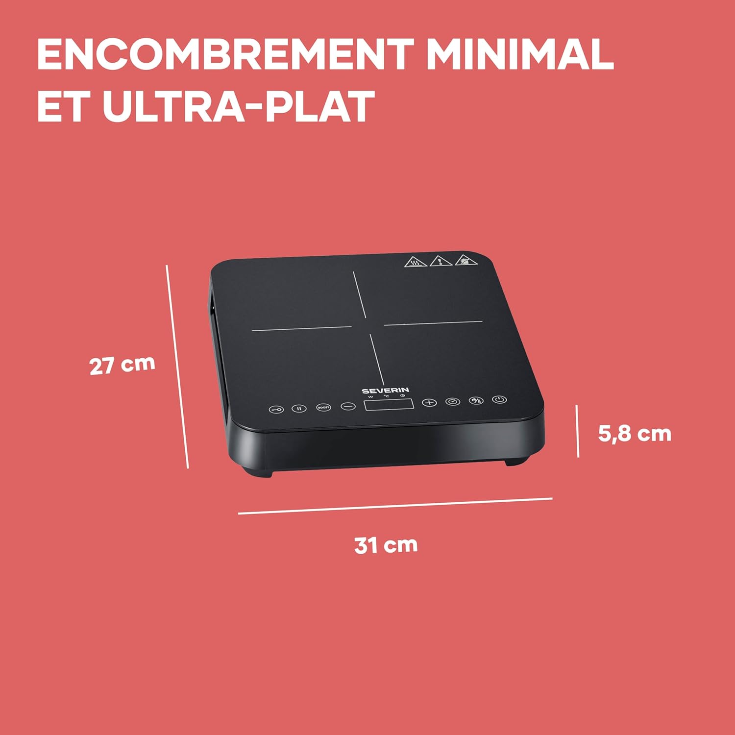 Thumbnail 1 de Severin KP 1026 : plaque de cuisson à induction 2 000 W vitrocéramique, thermostat jusqu’à 240°C