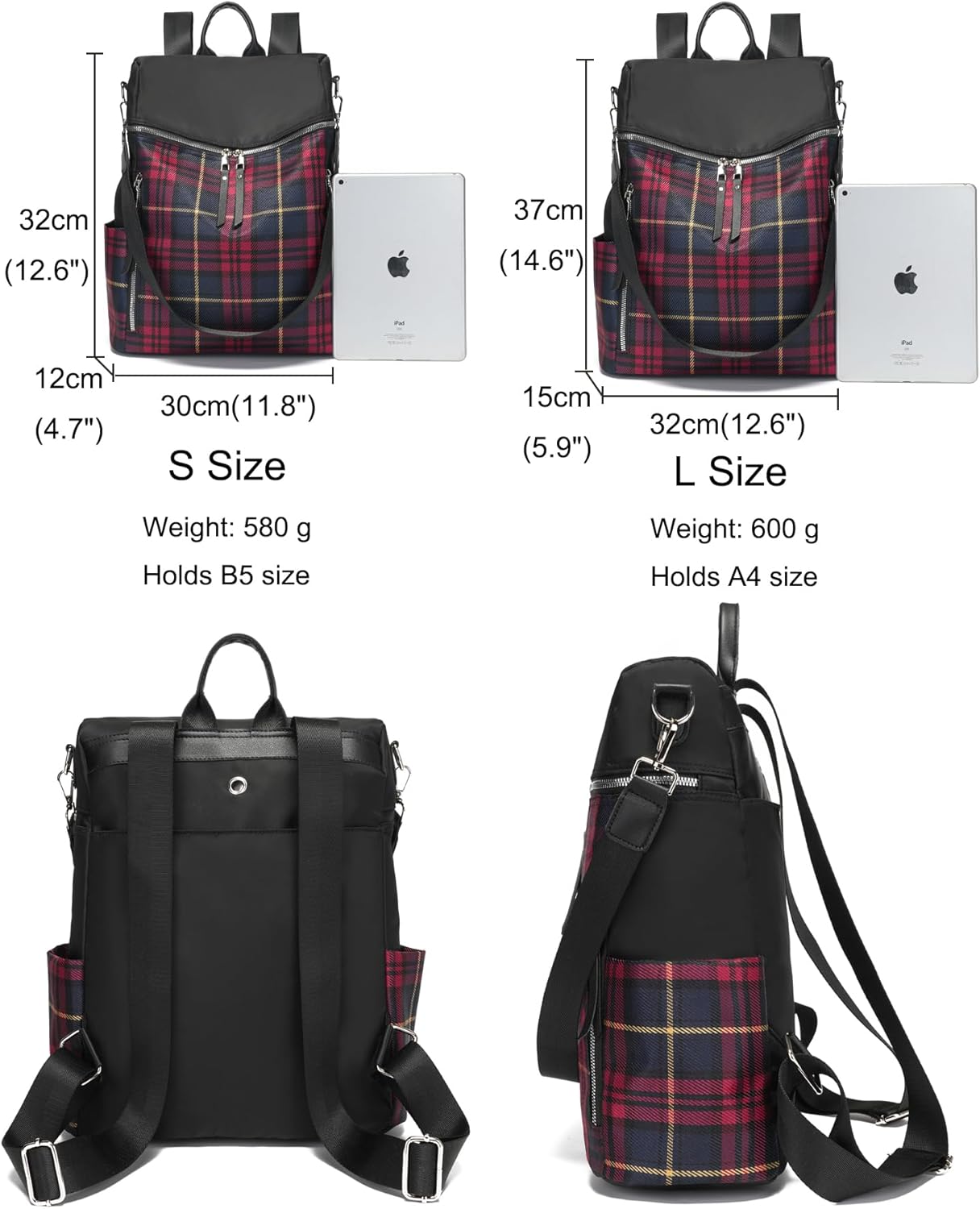 Detalle 2 de zhongningyifeng Women Backpack Purse (Waterproof Nylon) – Lightweight fashion rucksack for daily travel