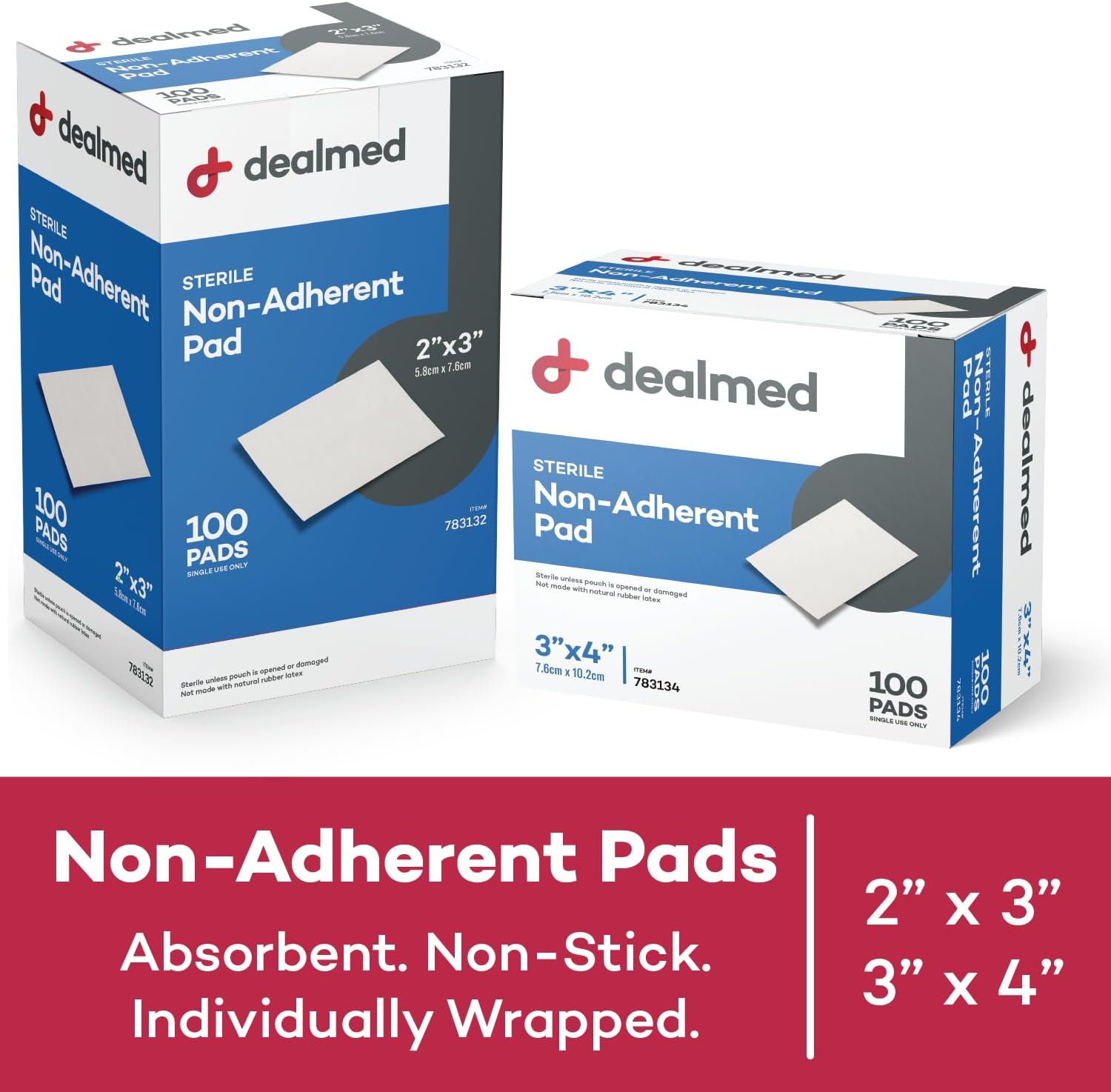 Detalle de Dealmed Non-Adherent Gauze Pads, 3 x 4 in