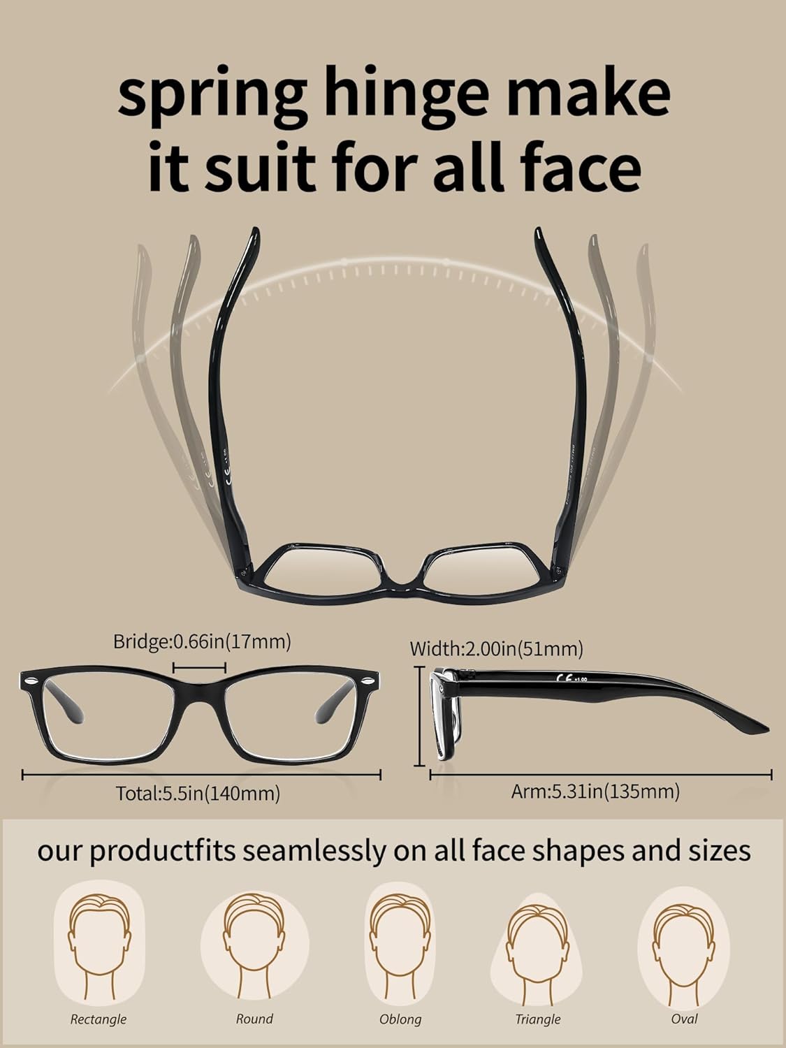 Thumbnail 2 de Suertree Lesebrille Feder Scharnier im 3er-Set (3,5X) – Lesehilfe mit transparenten Gläsern