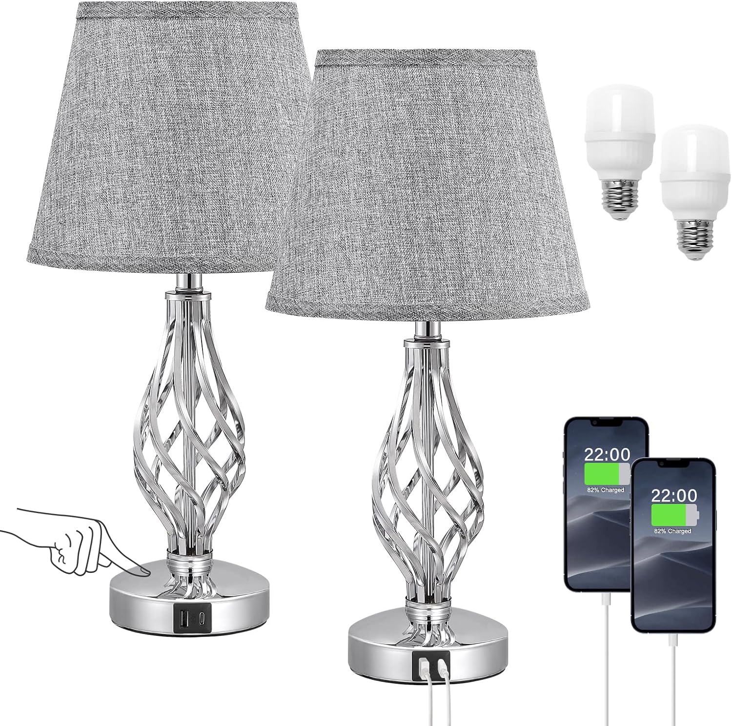 Thumbnail 1 de Aooshine Touch Table Lamps 2-pack 🛋