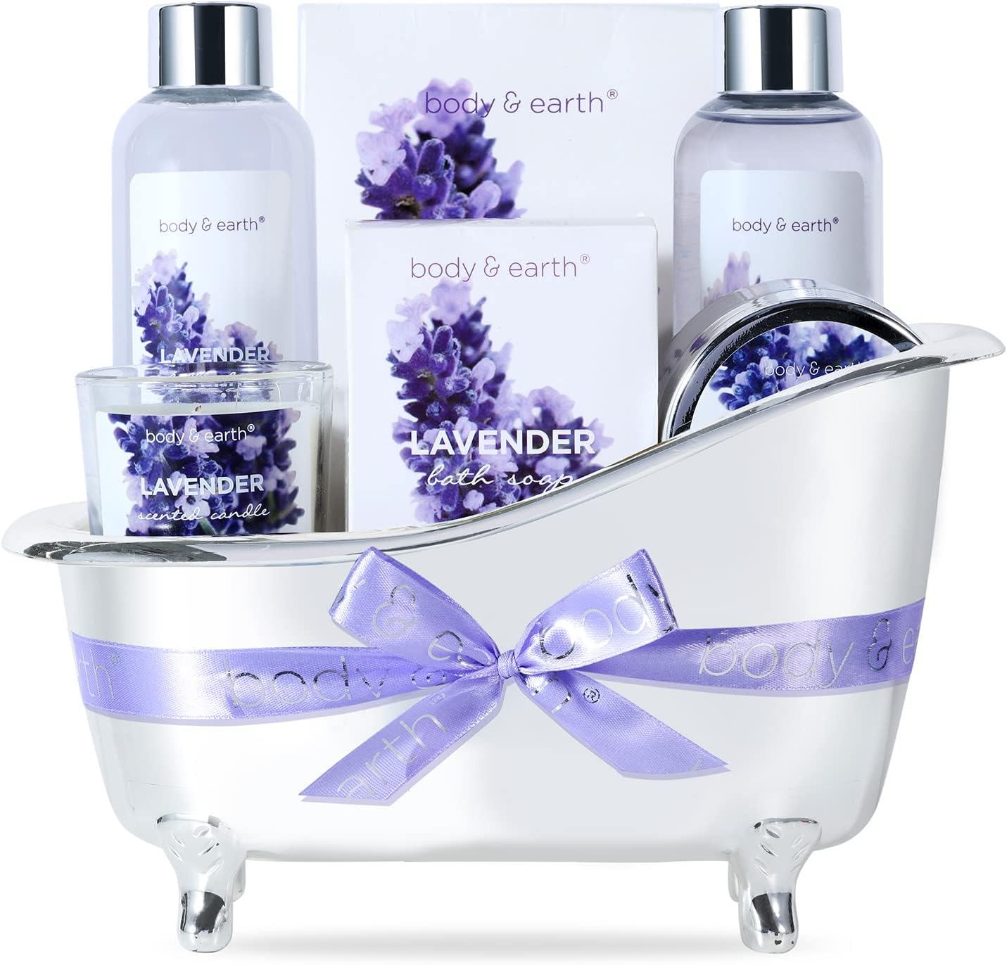 Detalle de BODY & EARTH Coffret Femme, 7 Pièces – Coffret de Bain au Parfum de Lavande
