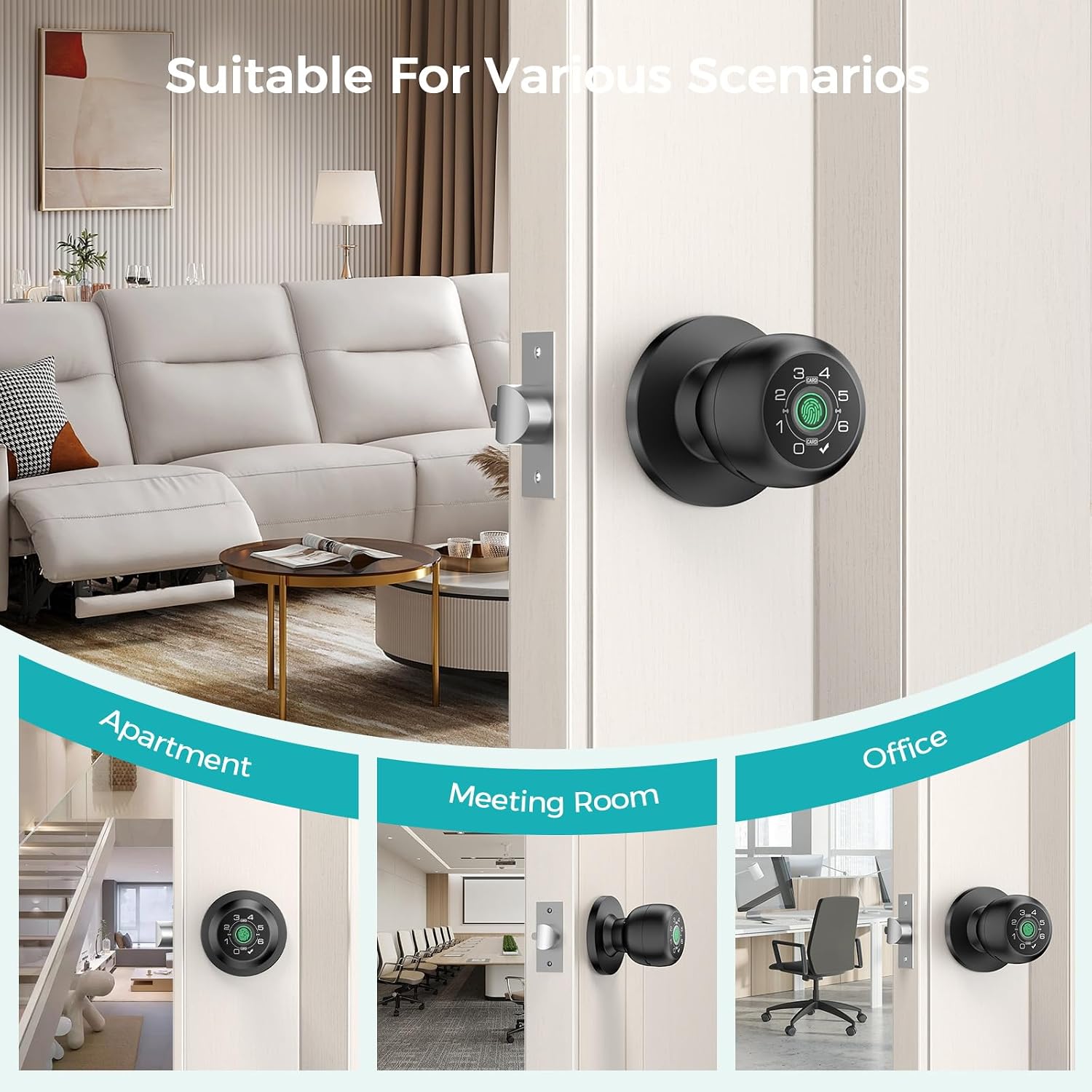Thumbnail 6 de HEI LIANG Smart Door Lock Matte Black