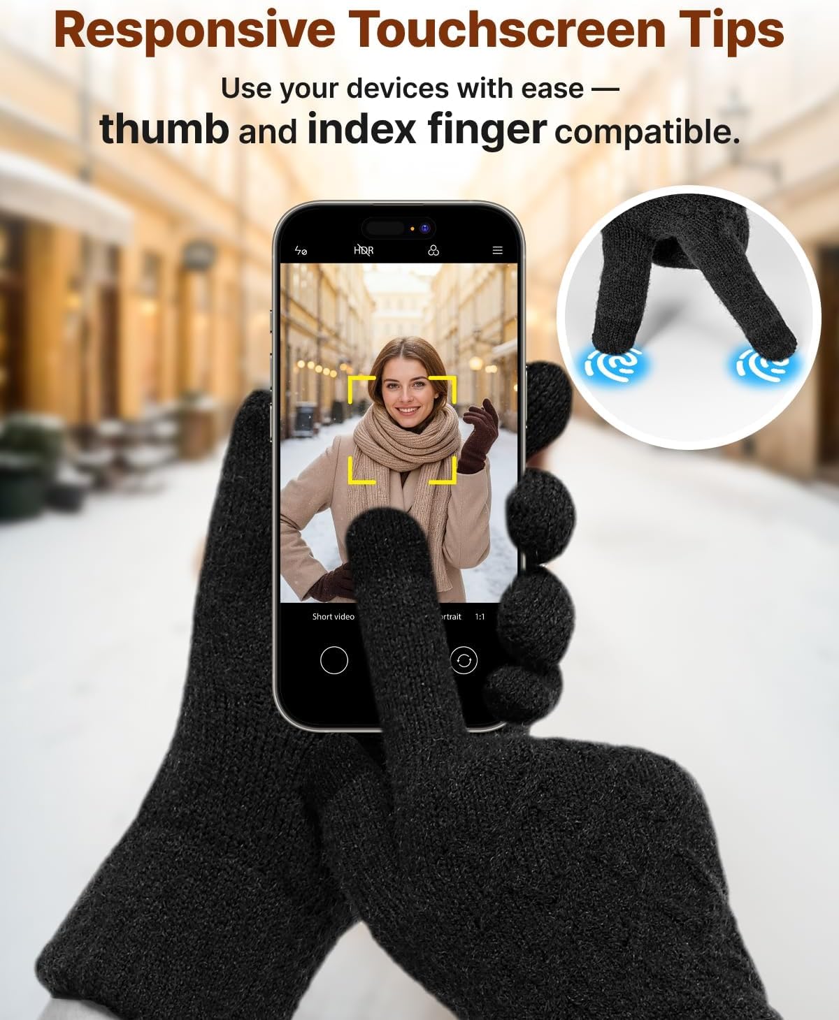 Detalle 2 de JYUYNY Winter Gloves for Women Men ⚡