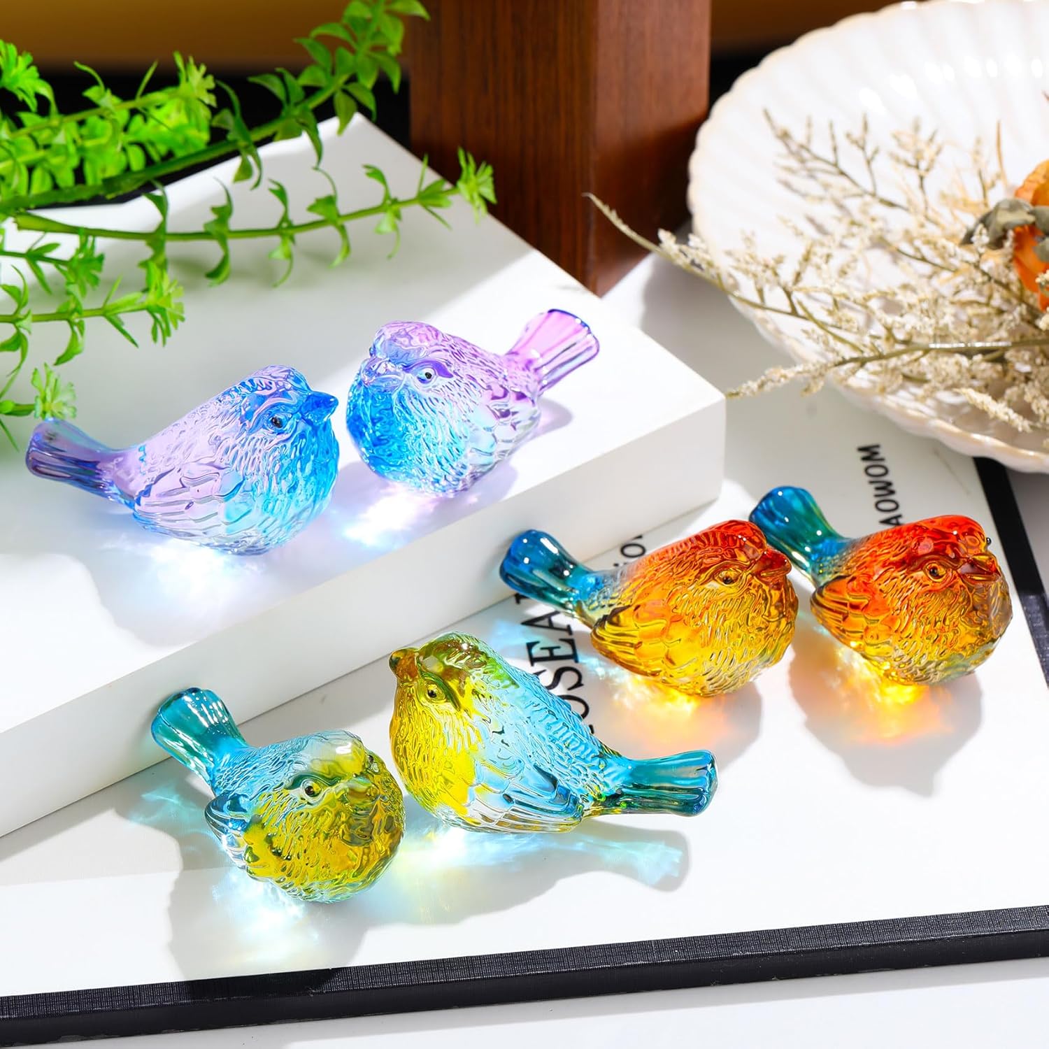 Thumbnail 5 de Arikyrist 2Pcs Crystal Blue and Yellow Birds Figurine – Elegant Glass Pair for Gift and Home