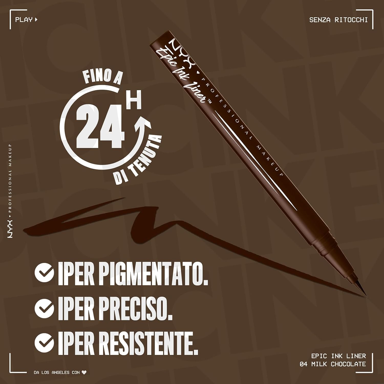 Thumbnail 3 de NYX Epic Ink Liner Iperpigmentato Milk Chocolate – Linee Definite e Look Intensi, Waterproof