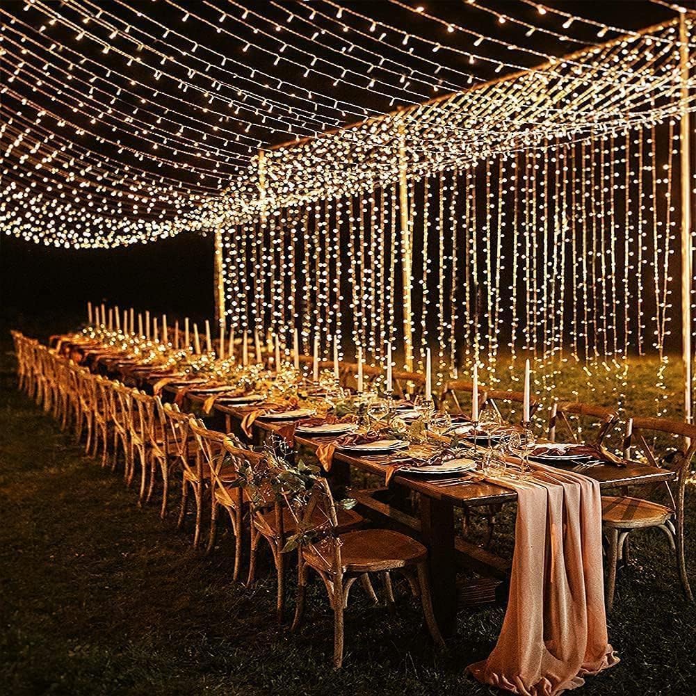 Thumbnail 6 de Dekofun 2 pezzi tenda luminosa 3x3 m con 300 LED bianco caldo, timer e 8 modalità (IP65)